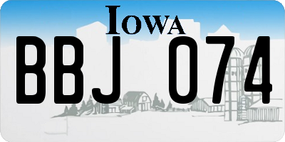 IA license plate BBJ074
