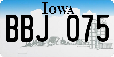 IA license plate BBJ075