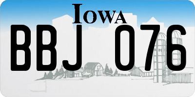 IA license plate BBJ076