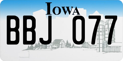 IA license plate BBJ077