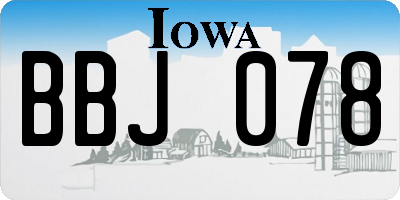 IA license plate BBJ078