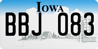 IA license plate BBJ083