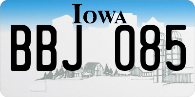 IA license plate BBJ085