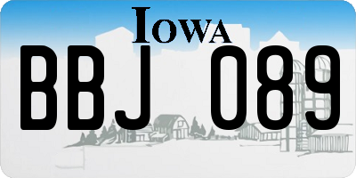 IA license plate BBJ089