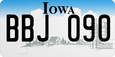 IA license plate BBJ090