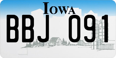 IA license plate BBJ091