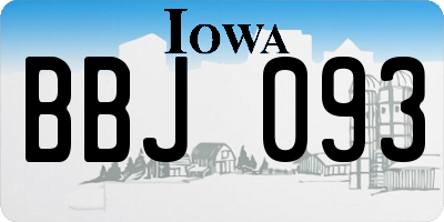 IA license plate BBJ093
