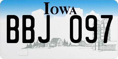 IA license plate BBJ097