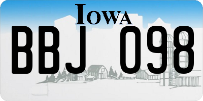 IA license plate BBJ098
