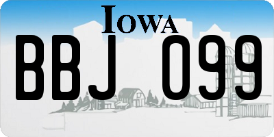 IA license plate BBJ099
