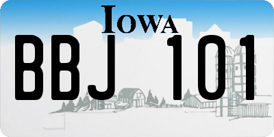 IA license plate BBJ101
