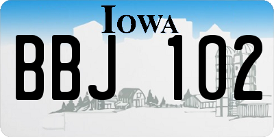 IA license plate BBJ102