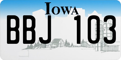 IA license plate BBJ103