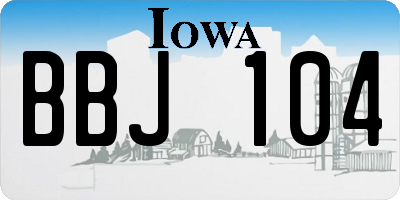 IA license plate BBJ104