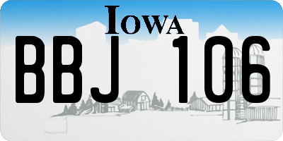IA license plate BBJ106