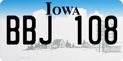 IA license plate BBJ108