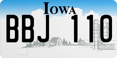 IA license plate BBJ110