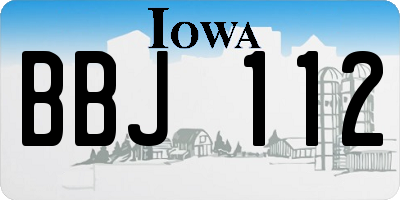 IA license plate BBJ112