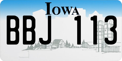 IA license plate BBJ113