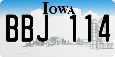 IA license plate BBJ114