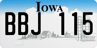IA license plate BBJ115