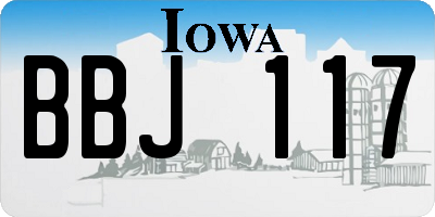 IA license plate BBJ117