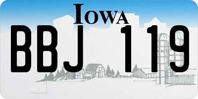IA license plate BBJ119