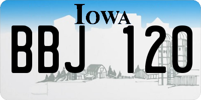IA license plate BBJ120