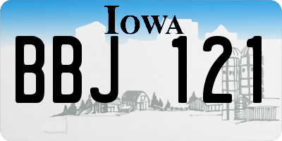 IA license plate BBJ121