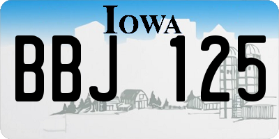 IA license plate BBJ125