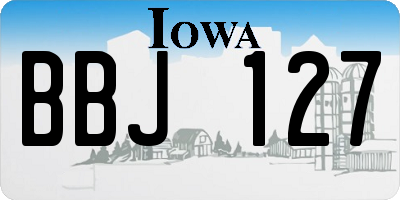 IA license plate BBJ127
