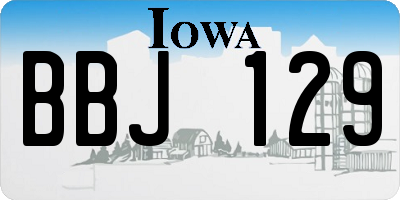 IA license plate BBJ129