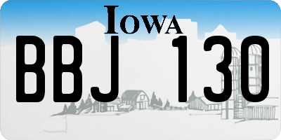 IA license plate BBJ130