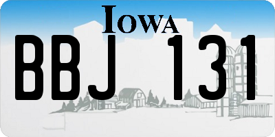 IA license plate BBJ131