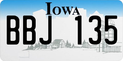 IA license plate BBJ135
