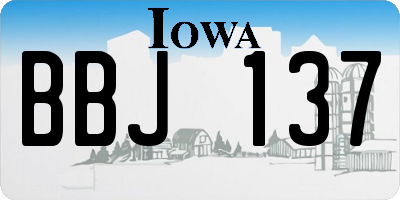 IA license plate BBJ137