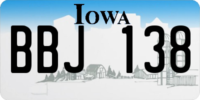 IA license plate BBJ138