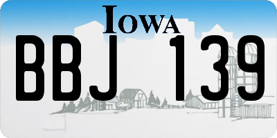 IA license plate BBJ139