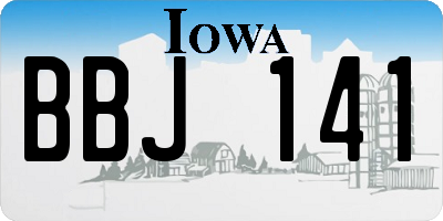 IA license plate BBJ141
