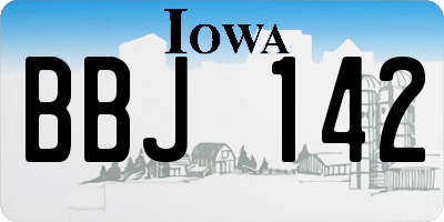 IA license plate BBJ142