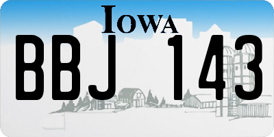 IA license plate BBJ143