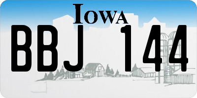 IA license plate BBJ144