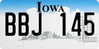 IA license plate BBJ145