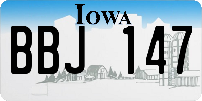 IA license plate BBJ147