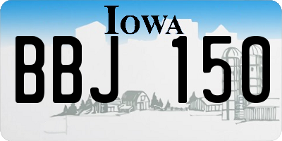 IA license plate BBJ150