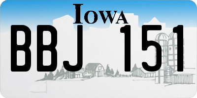 IA license plate BBJ151