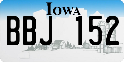 IA license plate BBJ152