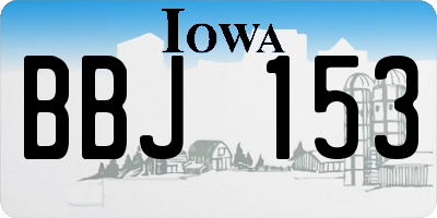 IA license plate BBJ153