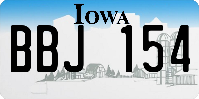IA license plate BBJ154