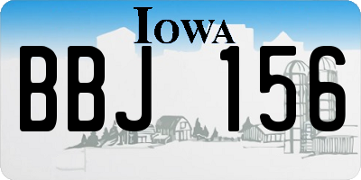 IA license plate BBJ156
